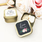 Personalized Floral Garden Gold Square Candle Tins