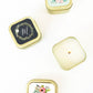 Personalized Floral Garden Gold Square Candle Tins