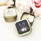 Personalized Floral Garden Gold Square Candle Tins