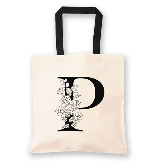 Floral Monogram Tote Bag