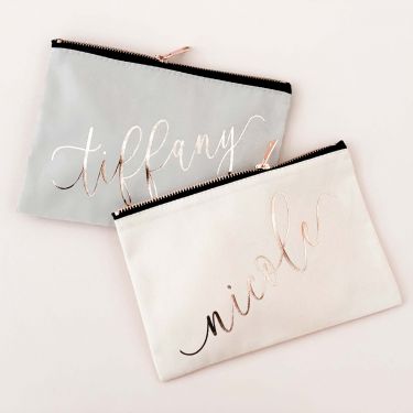 Custom Name Canvas Cosmetic Bags