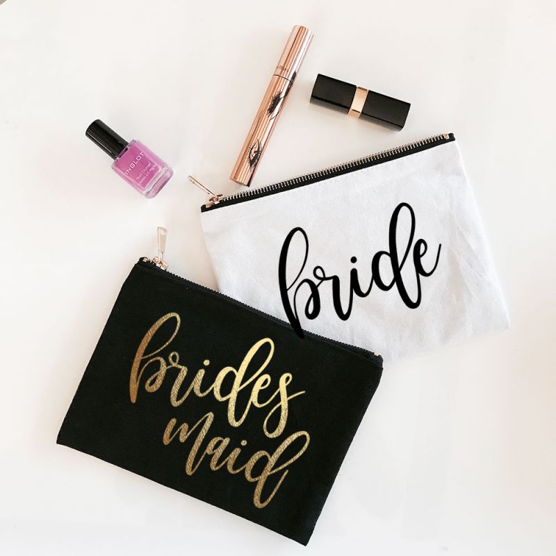 Bridal Party Canvas Cosmetic Bags