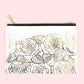 Rose Garden Cosmetic Bag - Gold Foil