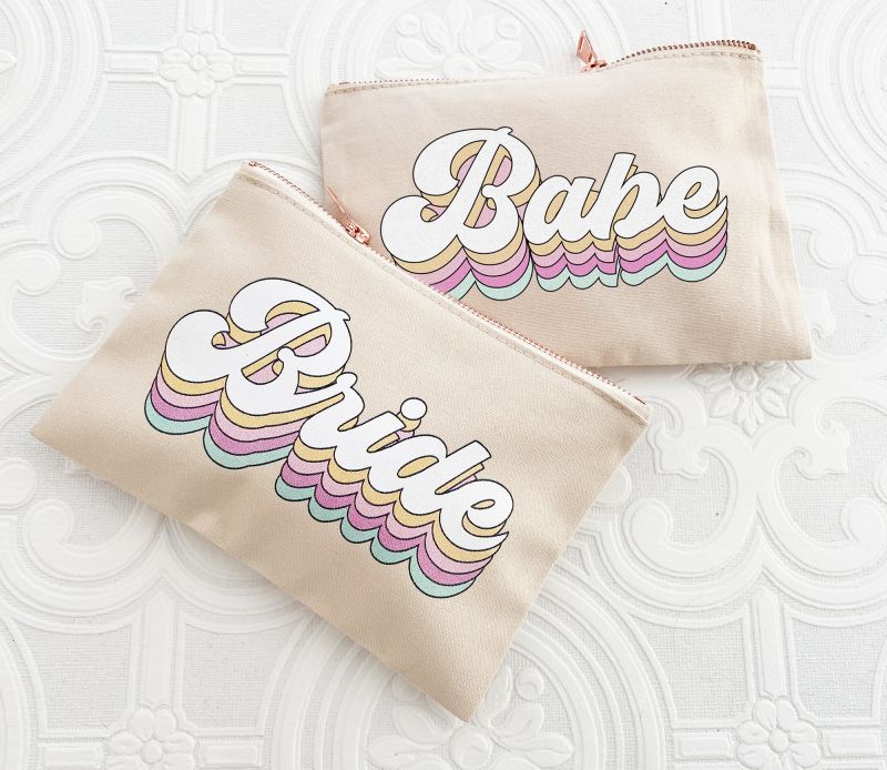 Retro Bridal Party Cosmetic Bags