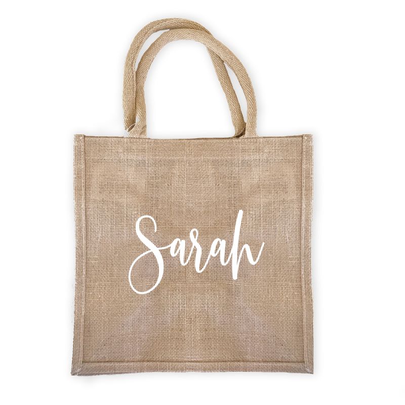 Personalized Burlap Tote Bag