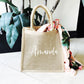 Personalized Burlap Tote Bag