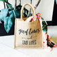 Theme Burlap Tote Bags