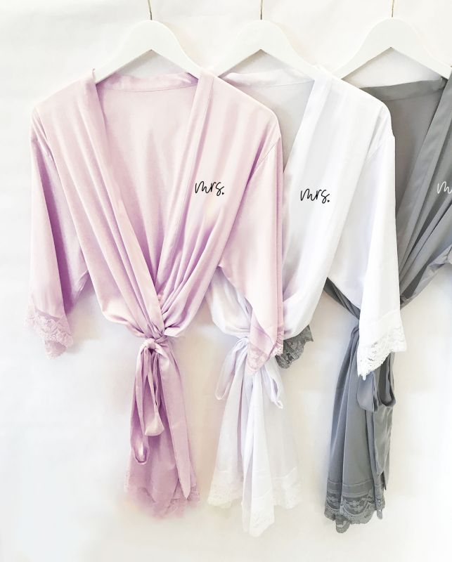 Bridal Party Satin Lace Robes