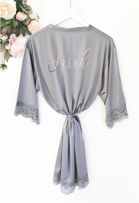 Personalized Satin Lace Robes