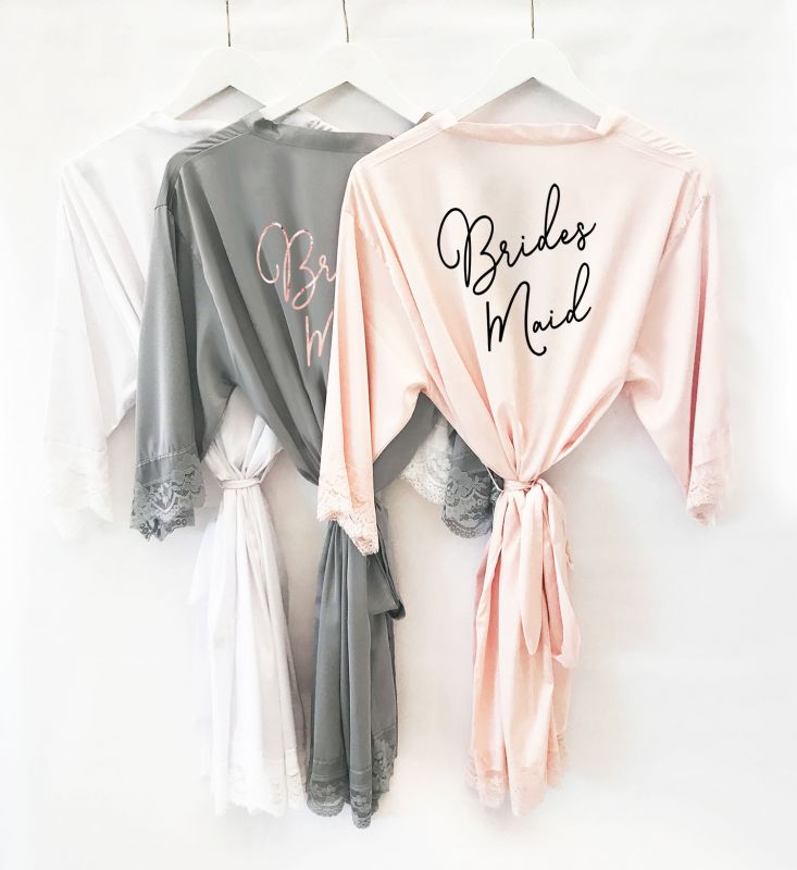 Bridal Party Satin Lace Robes