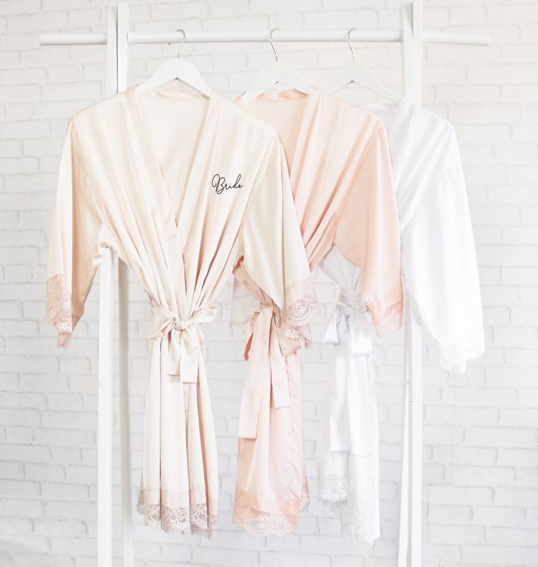 Bridal Party Satin Lace Robes