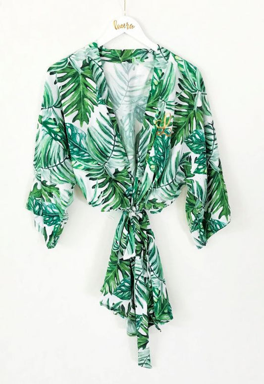 Monogram Palm Leaf Cotton Robes