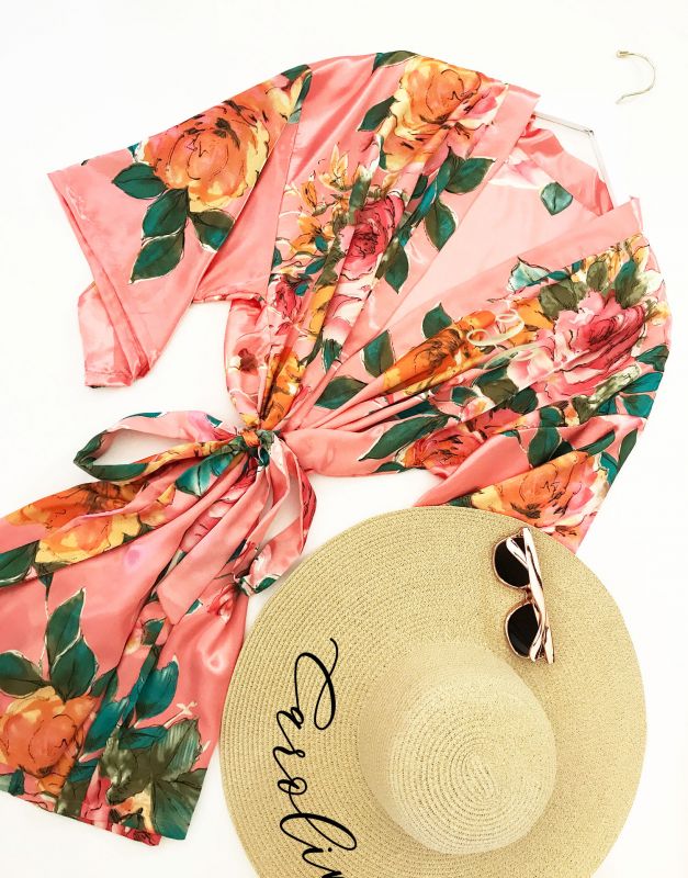 Monogram Watercolor Floral Robes