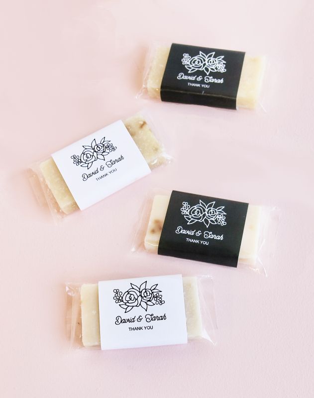 Floral Silhouette Mini Soap Favors (set of 5)