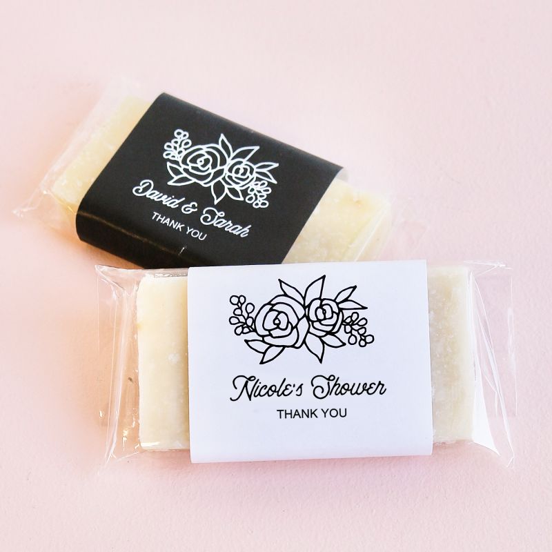 Floral Silhouette Mini Soap Favors (set of 5)