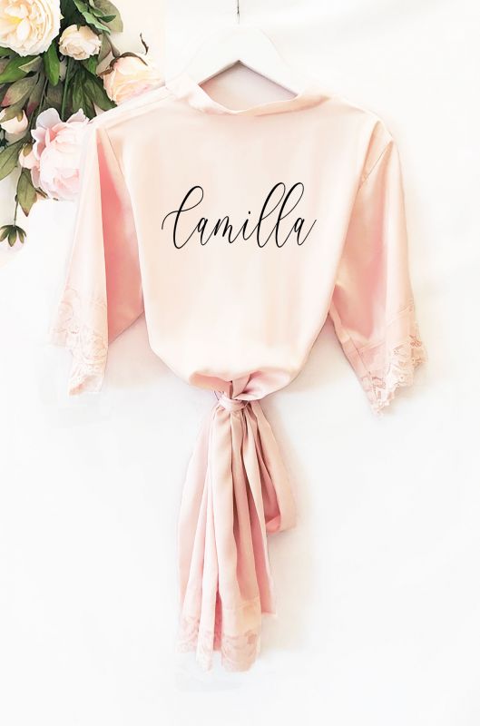 Personalized Satin Lace Robe – Child