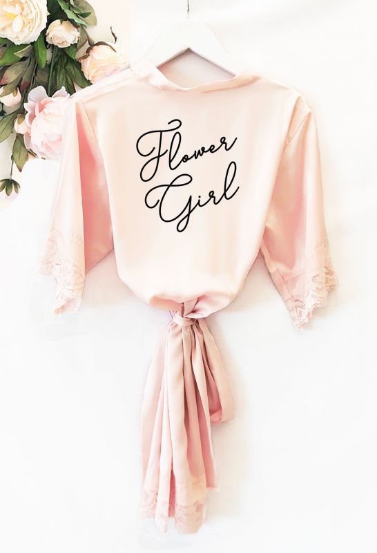 Satin Lace Flower Girl Robe