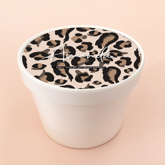 Round Gift Box - Leopard Print