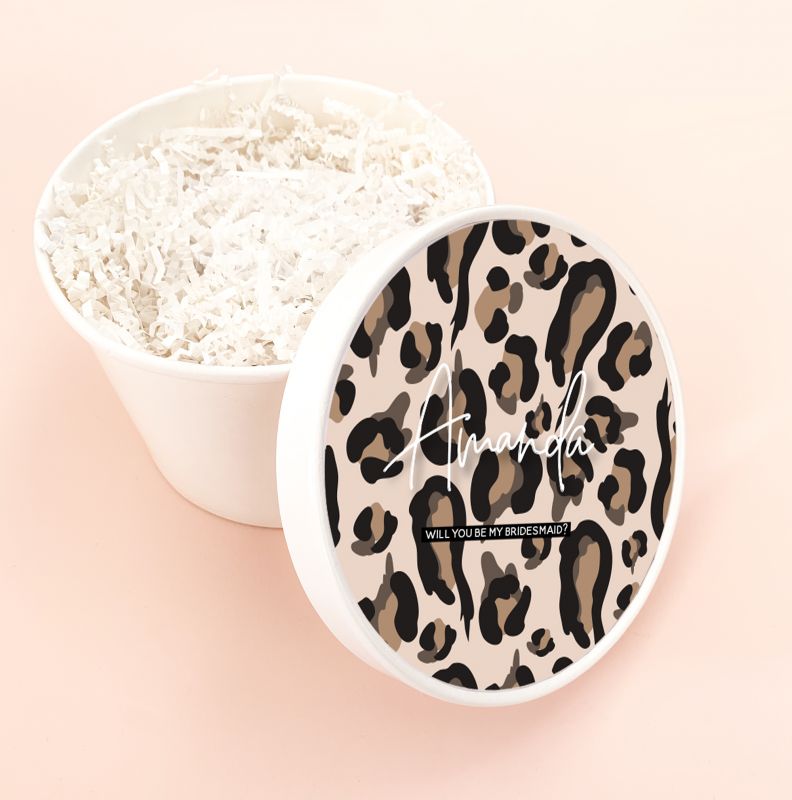 Round Gift Box - Leopard Print