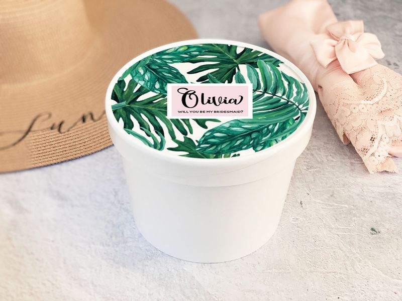 Round Gift Box - Palm Leaf