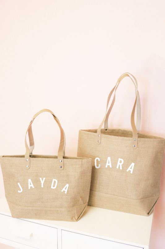 Curved Letter Jute Bags