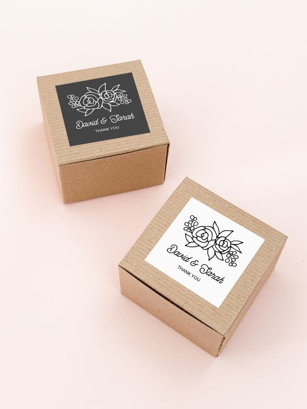 Floral Silhouette Favor Boxes