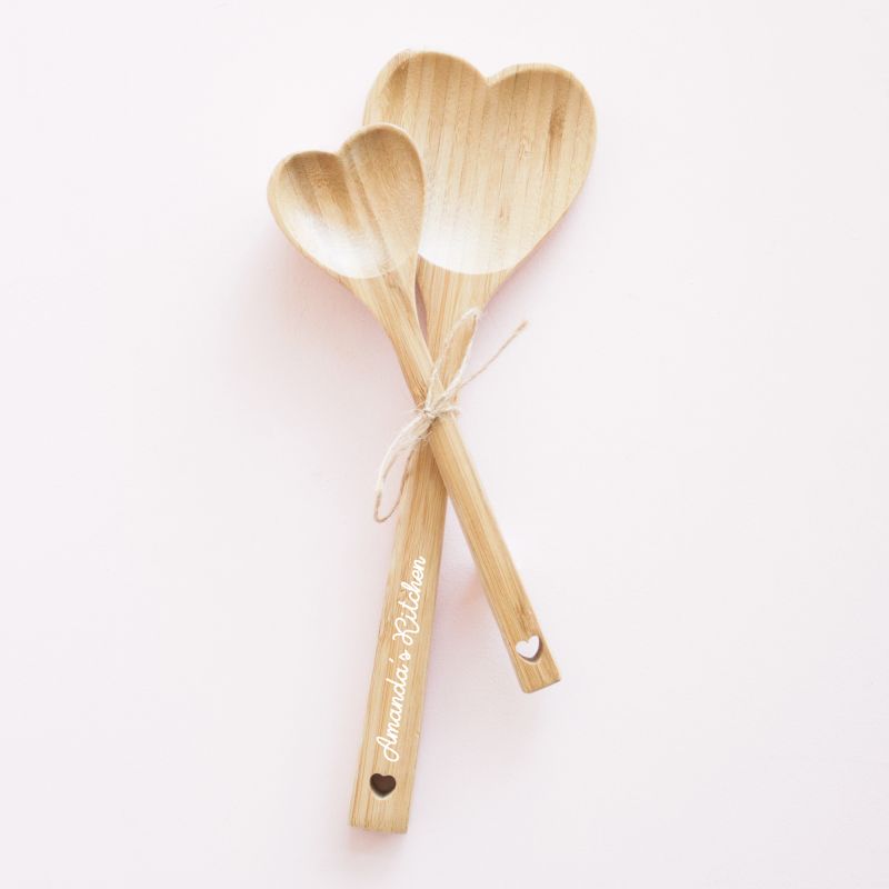 Personalized Wooden Heart Spoons (set of 2)