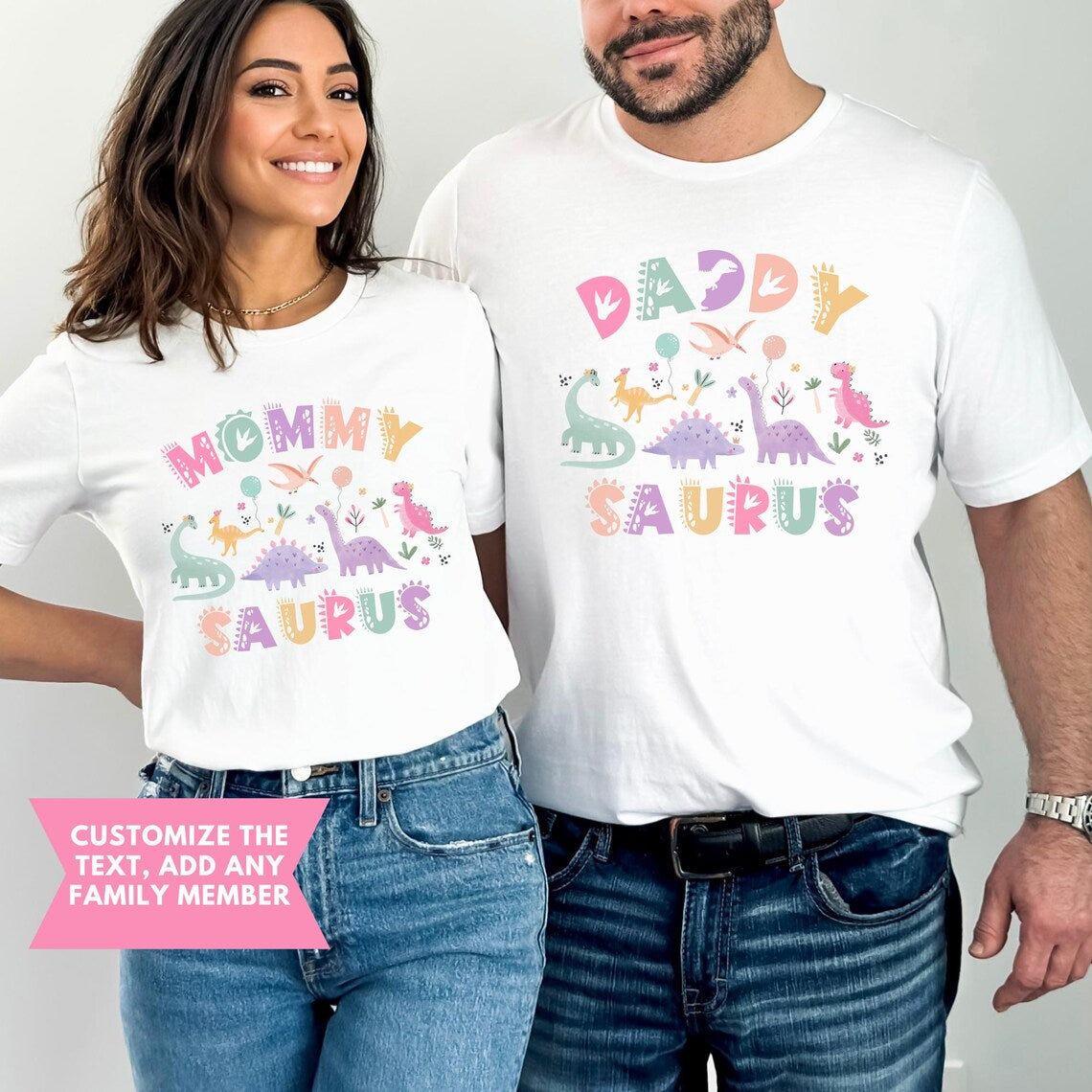Three Rex Matching Family Birthday Shirts, Matching Family Dinosaur Shirts, Birthday, 3rd Birthday Shirt, Mama Daddy Saurus girl pink