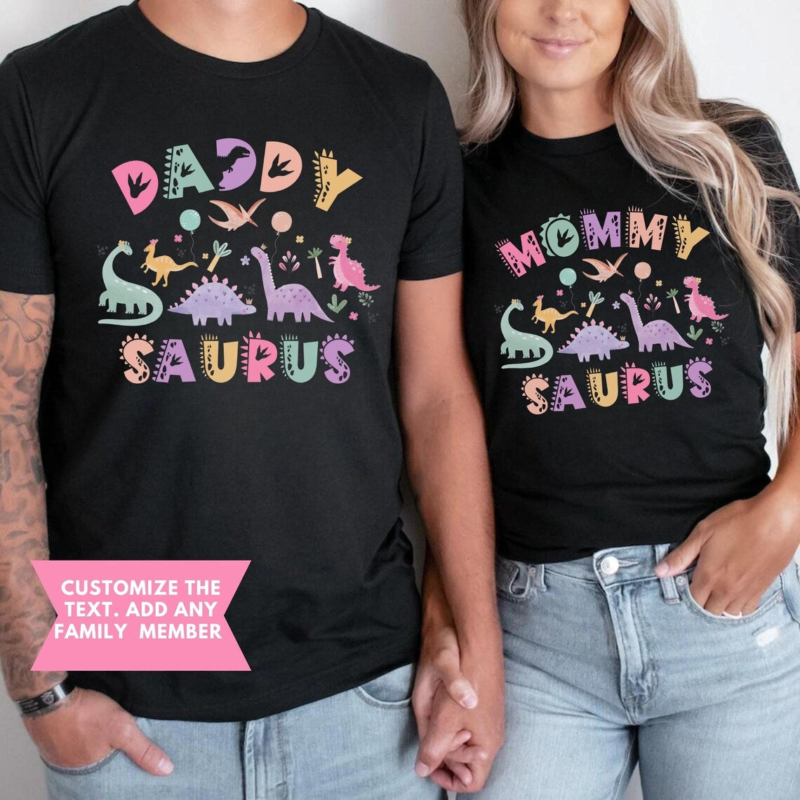 Three Rex Matching Family Birthday Shirts, Matching Family Dinosaur Shirts, Birthday, 3rd Birthday Shirt, Mama Daddy Saurus girl pink