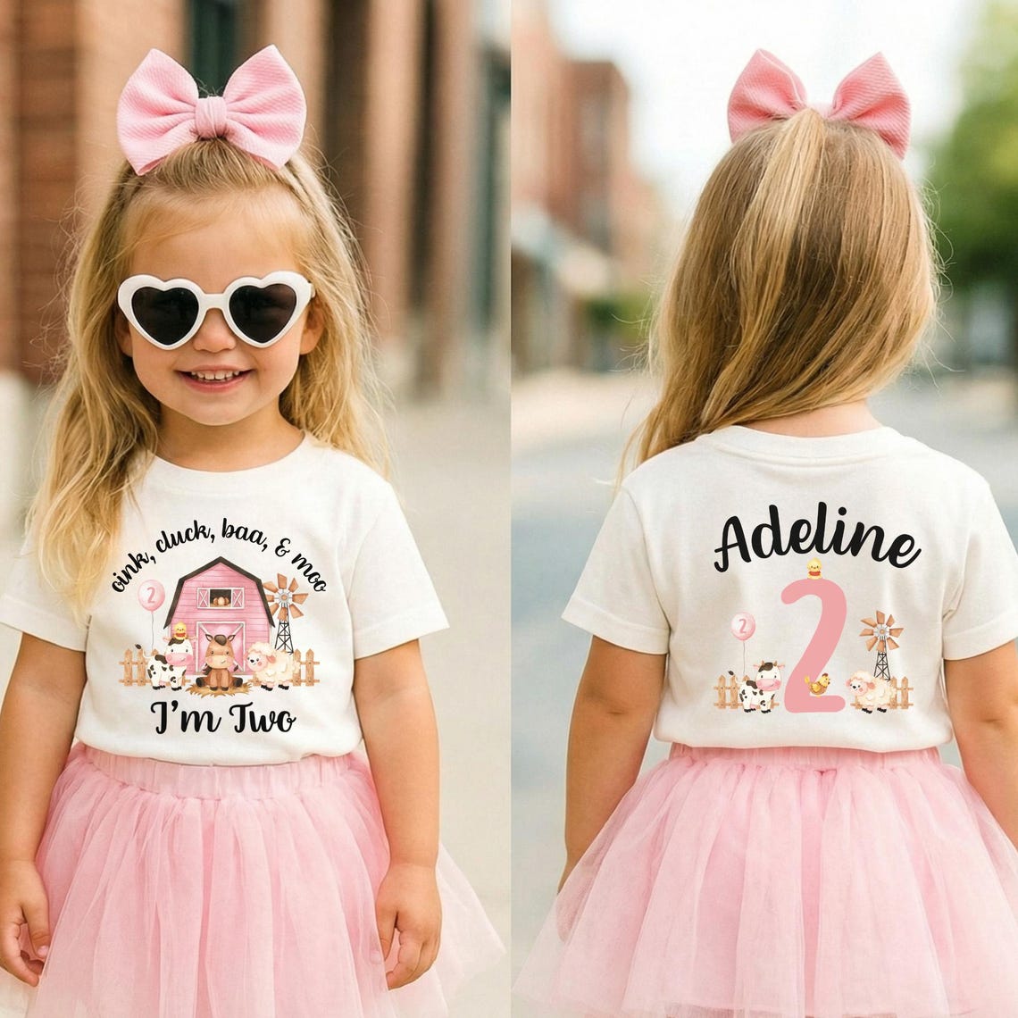 Farm 2nd Birthday Shirt, Cluck Oink Baa Moo I'm Two Birthday Shirt, Barnyard Farm Birthday, Barn Animals Matching Family Shirts, Family Tees