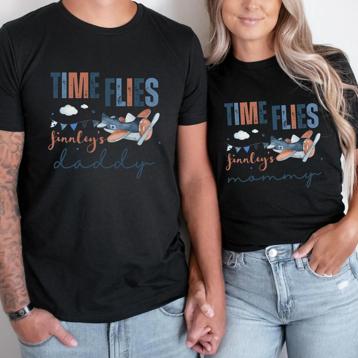 Airplane birthday family shirts Airplane first birthday party Custom names family birthday boy shirt Flight crew first birthday Matching
