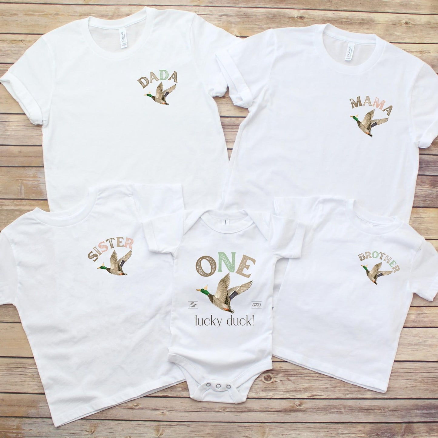 ONE Lucky Duck Birthday party shirts one lucky duck dad shirt one lucky mama duck shirt 1st Birthday Shirt, Duck Birthday Shirt