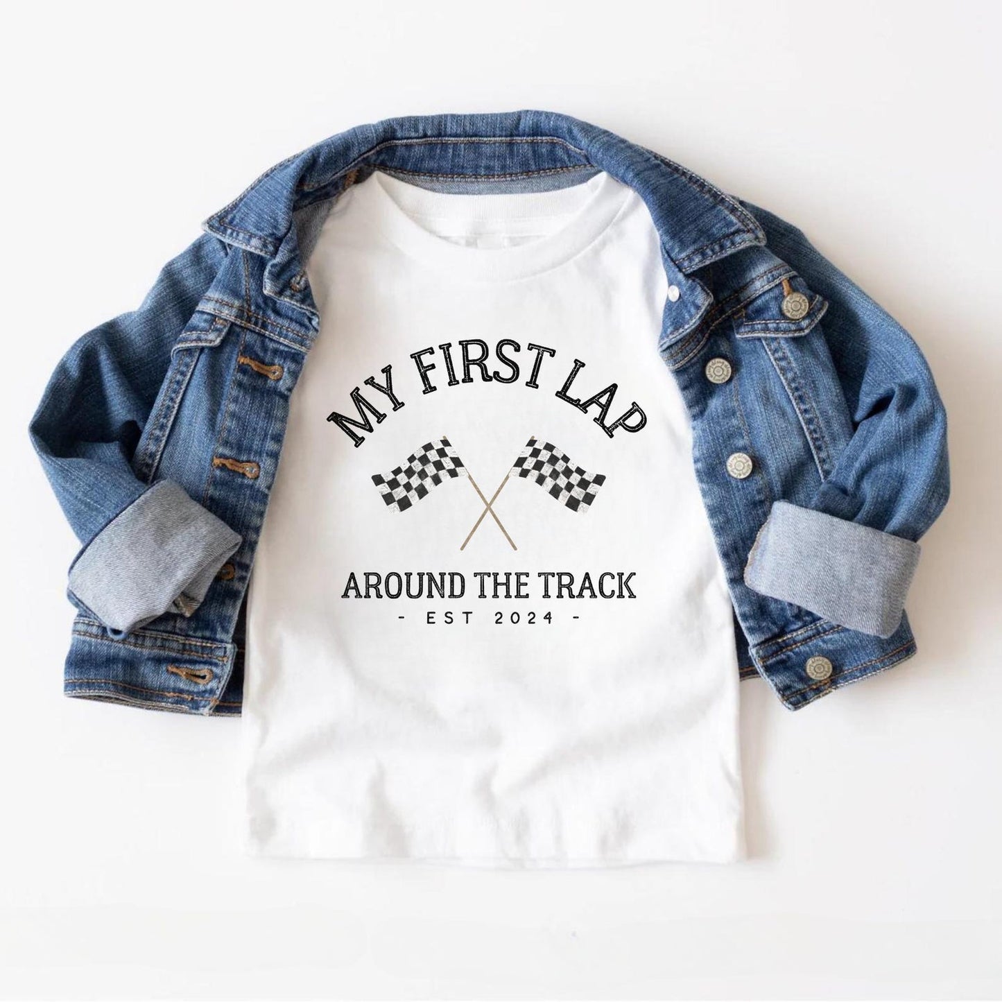 First Lap Around the Track Birthday Shirt, Personalized 1st Birthday Shirt, Race Car Birthday Party, Cars Matching Family Birthday Shirt