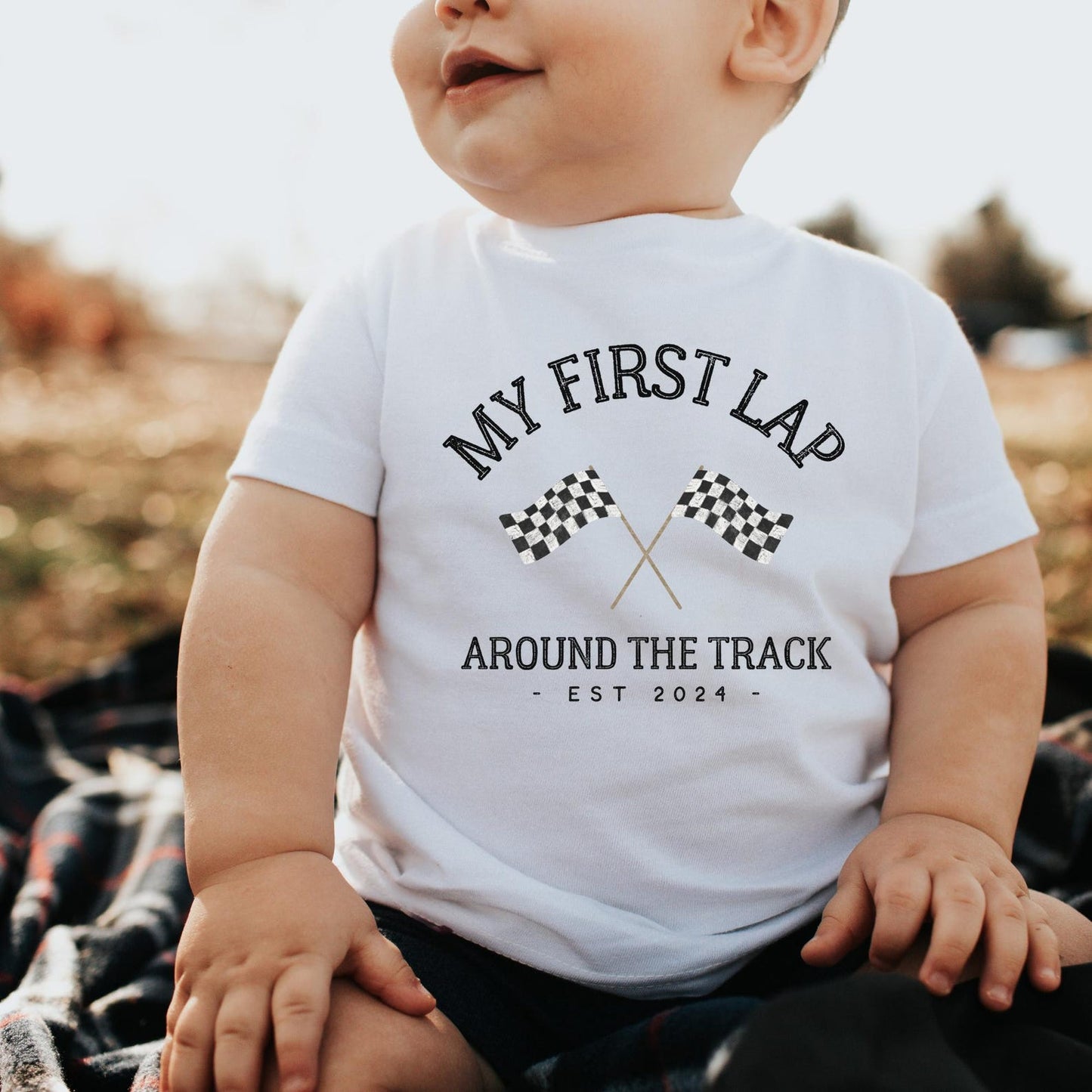 First Lap Around the Track Birthday Shirt, Personalized 1st Birthday Shirt, Race Car Birthday Party, Cars Matching Family Birthday Shirt