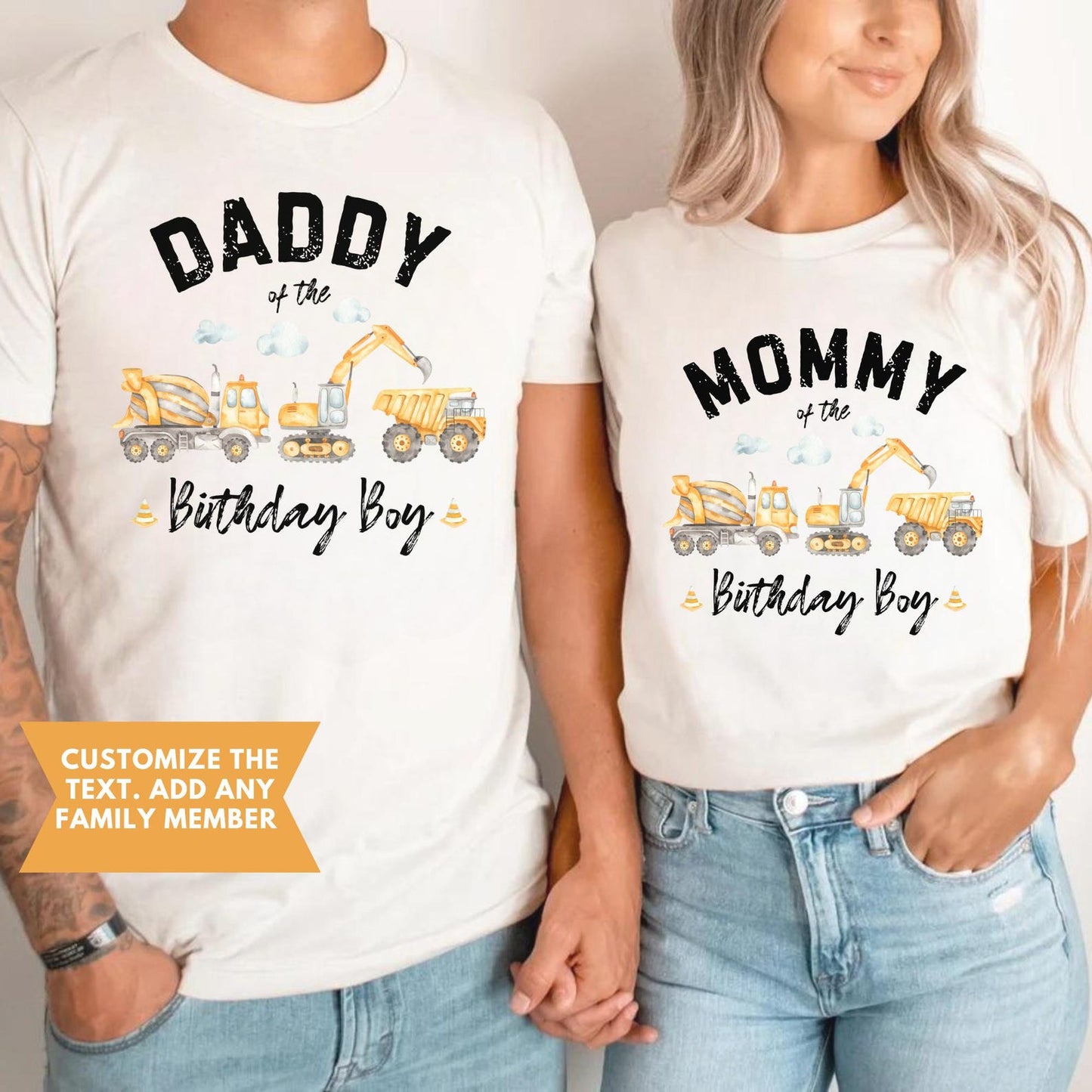 Construction Crew Matching Shirts, Birthday Construction Shirts, Three and Diggin' It, Excavator Birthday, Bday Boy Tee, Dump Truck Birthday