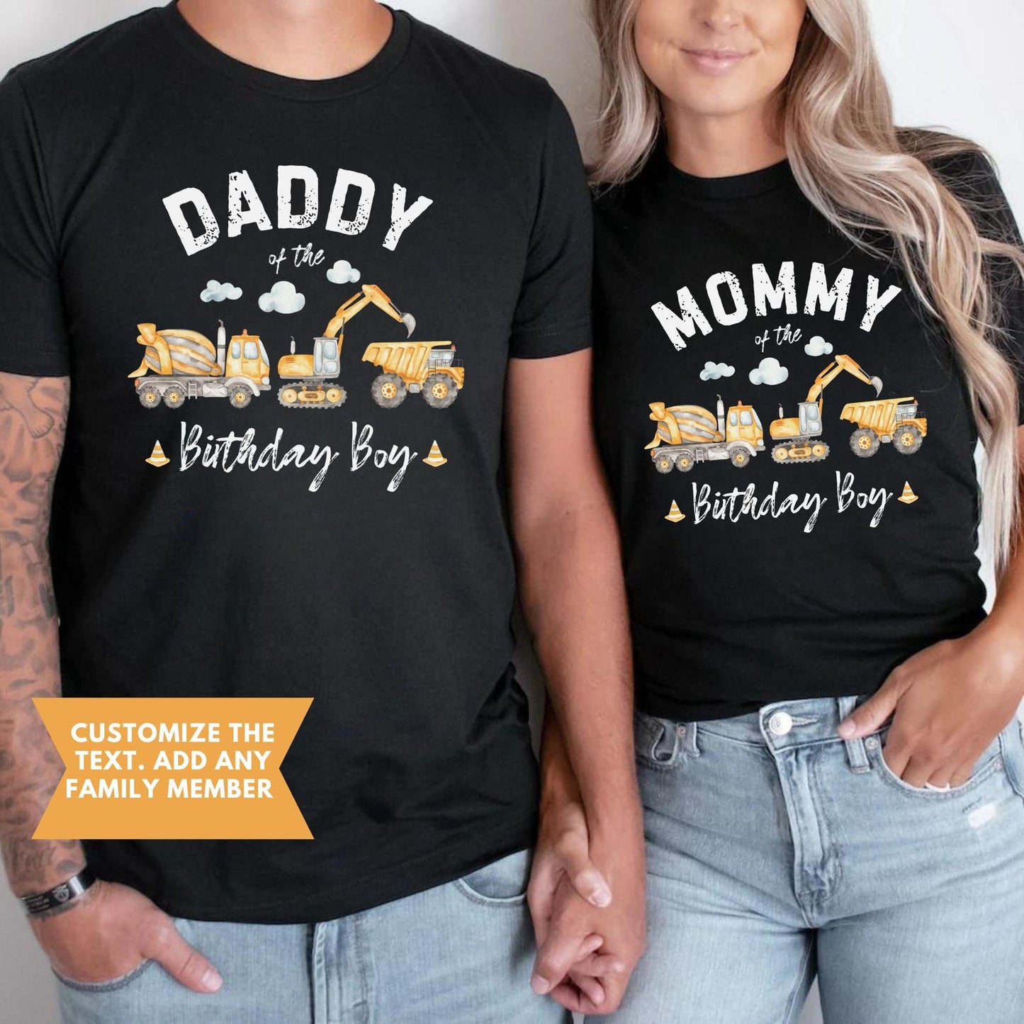 Construction Crew Matching Shirts, Birthday Construction Shirts, Three and Diggin' It, Excavator Birthday, Bday Boy Tee, Dump Truck Birthday
