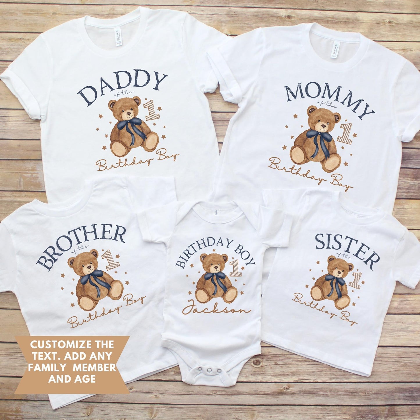 Beary First Birthday Shirt, Matching Family Birthday Shirts, Bear 1st Birthday, Any Age Teddy Bear Birthday Outfit, Mommy and Me Shirts