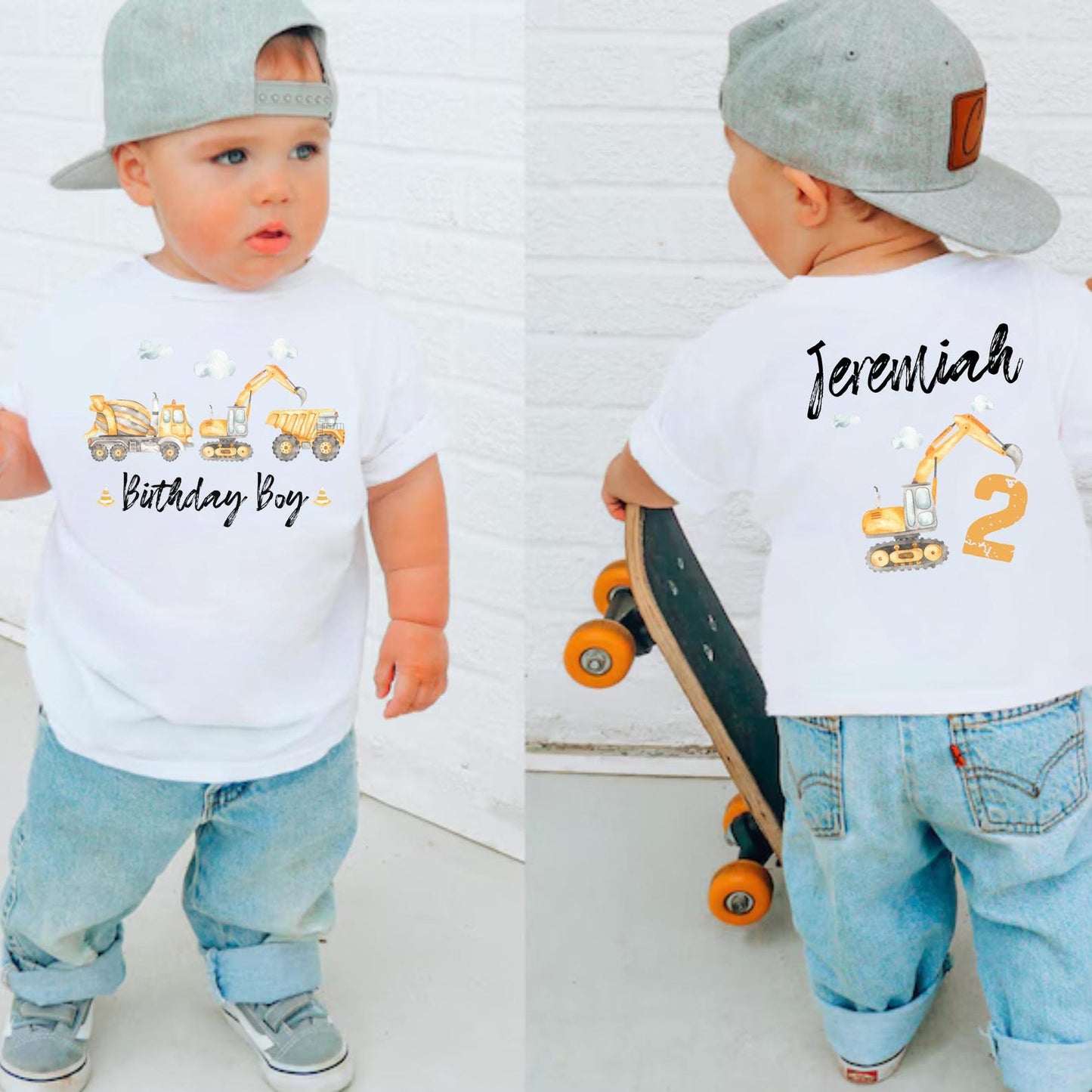 Construction Crew Matching Shirts, Birthday Construction Shirts, Three and Diggin' It, Excavator Birthday, Bday Boy Tee, Dump Truck Birthday