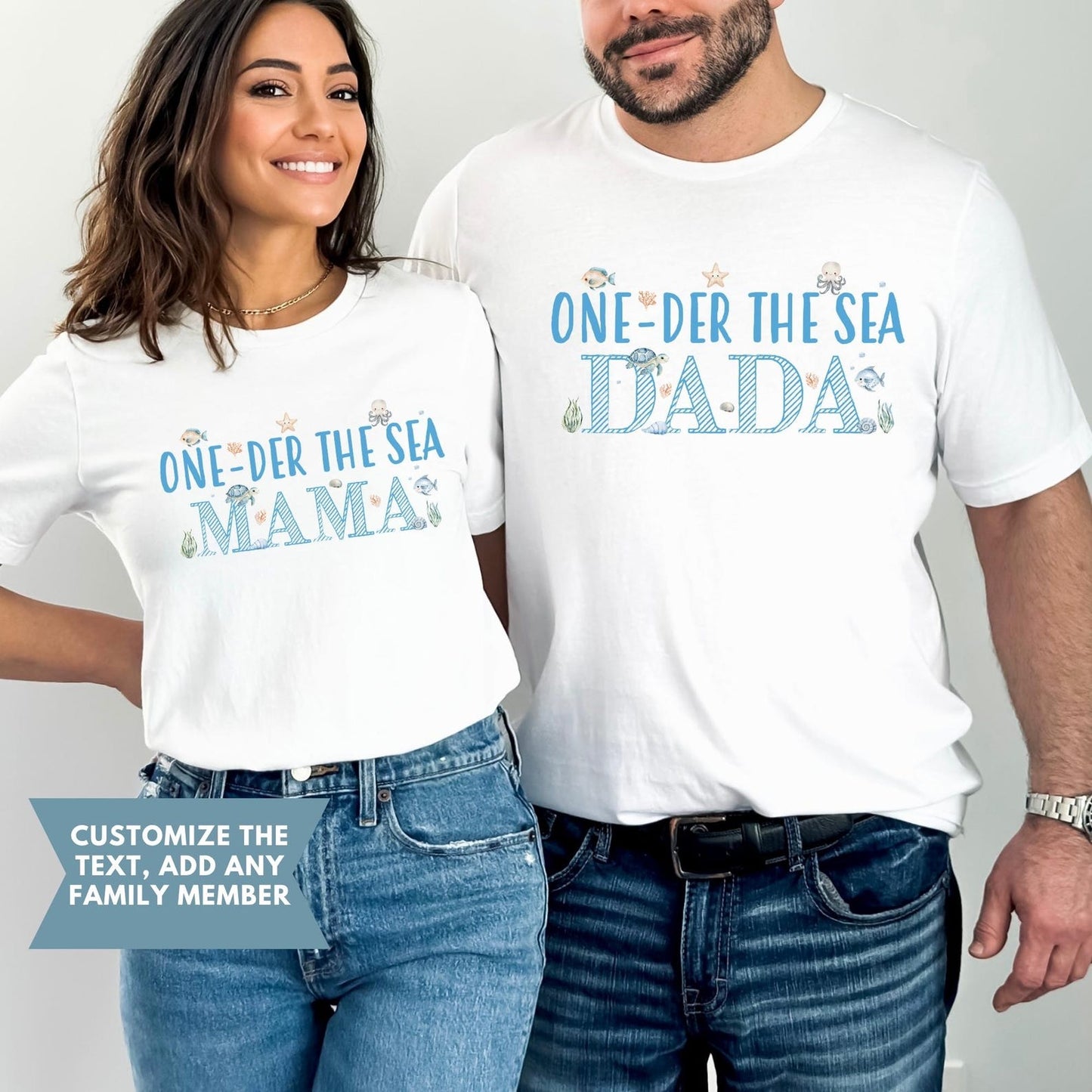 Oneder the Sea Birthday Shirt: Under the Sea First Birthday Family Matching T-ShirtsOneder the Sea Birthday Shirt, Under The Sea Birthday