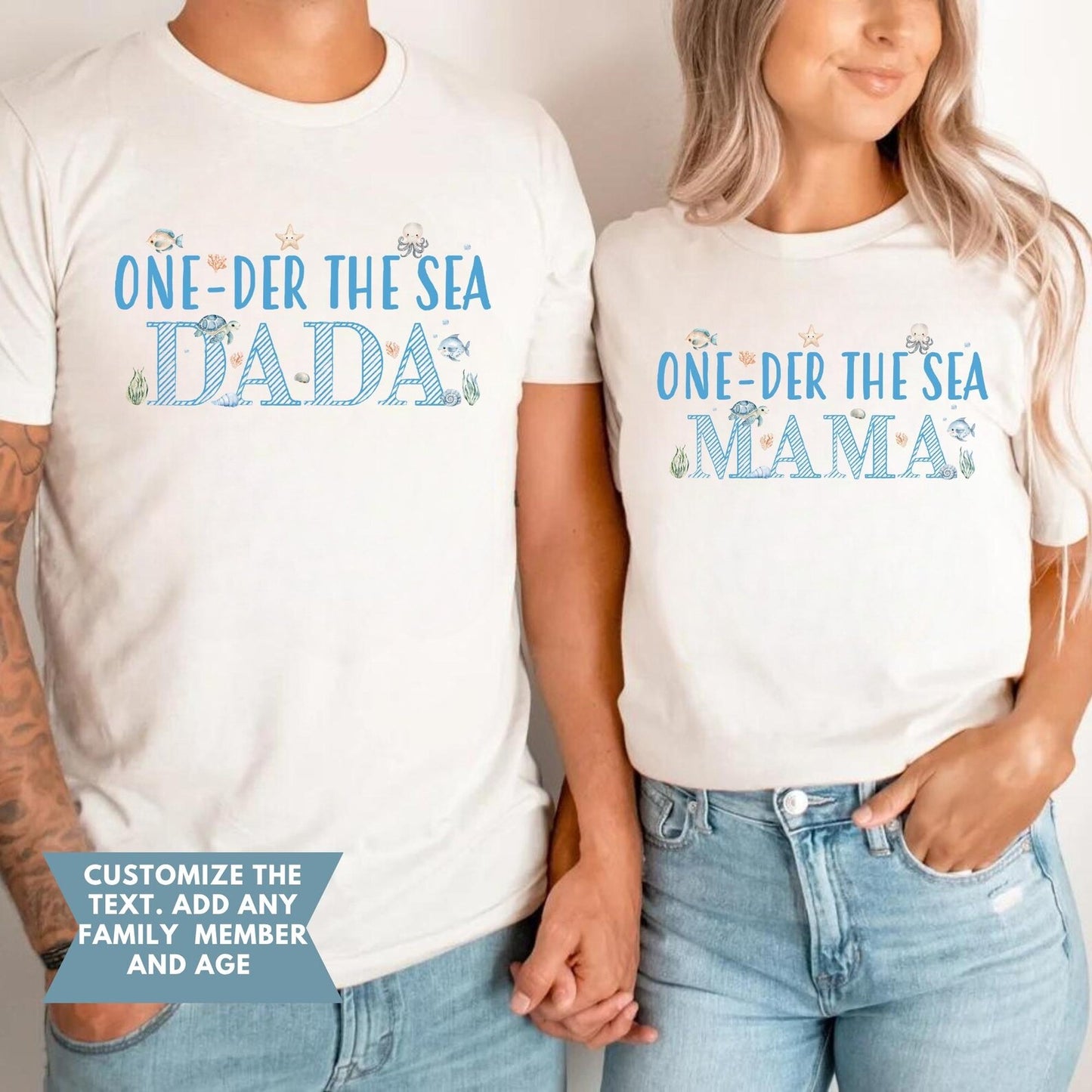 Oneder the Sea Birthday Shirt: Under the Sea First Birthday Family Matching T-ShirtsOneder the Sea Birthday Shirt, Under The Sea Birthday