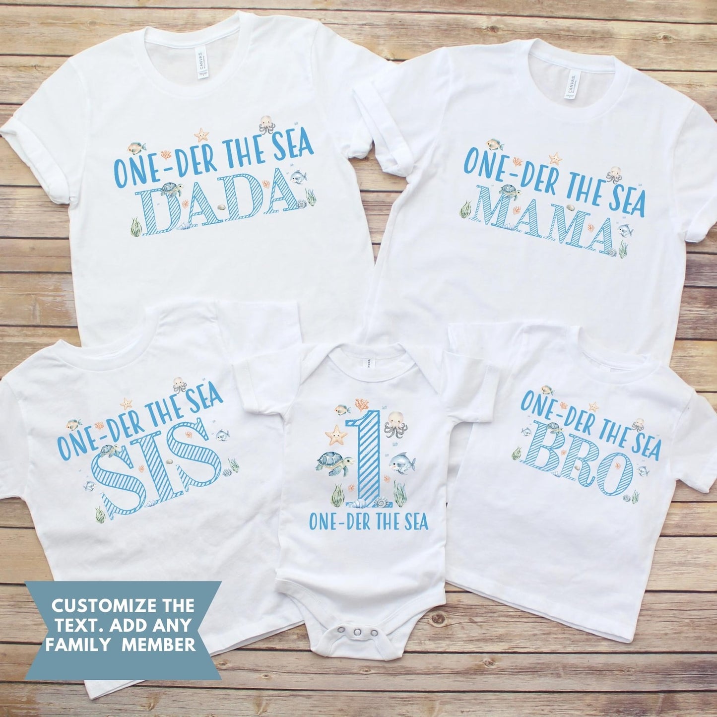 Oneder the Sea Birthday Shirt: Under the Sea First Birthday Family Matching T-ShirtsOneder the Sea Birthday Shirt, Under The Sea Birthday