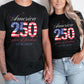 USA 250th Anniversary Shirts Front and Back, Personalized 4th of July Matching Family Outfits, Patriotic America Flag Family Tee personalize