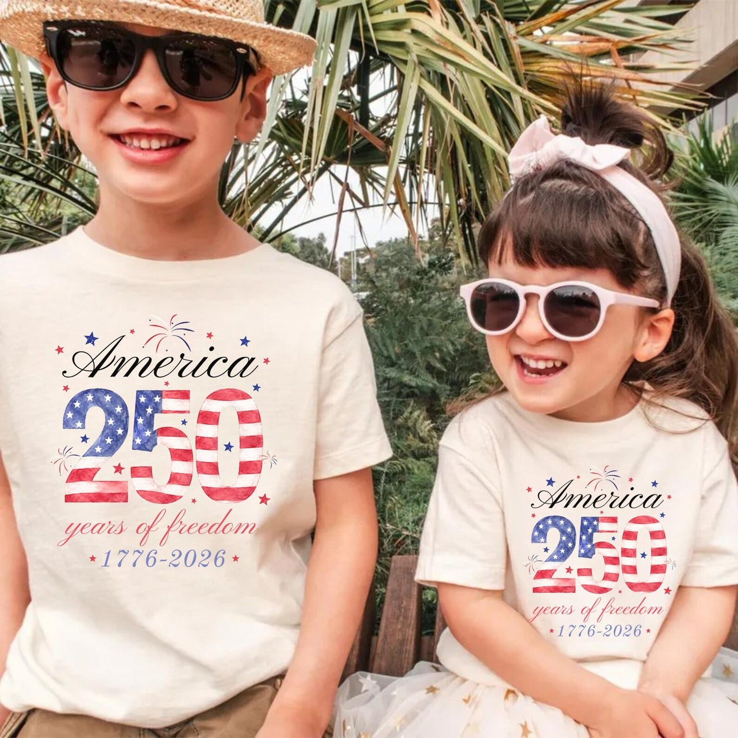 USA 250th Anniversary Shirts Front and Back, Personalized 4th of July Matching Family Outfits, Patriotic America Flag Family Tee personalize