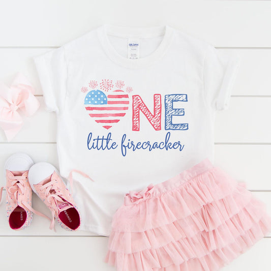 4th of July Family Shirts One Little Firecracker Birthday, Fourth of July Matching T-Shirts All American Mom, Dad, first birthday shirt